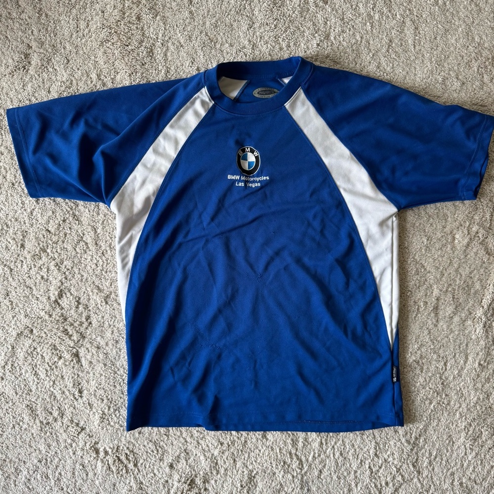 BMW Motorcycles Las Vegas Short Sleeve Embroidered T Shirt Men’s XL Blue Tee